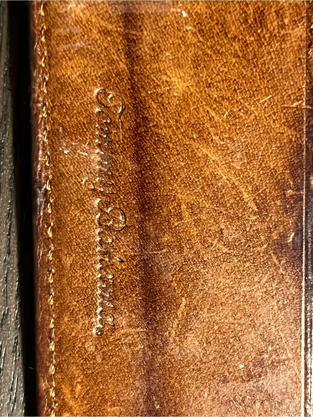 Vintage Tommy Bahama Genuine Leather Bifold Wallet Brown Distressed ID Window